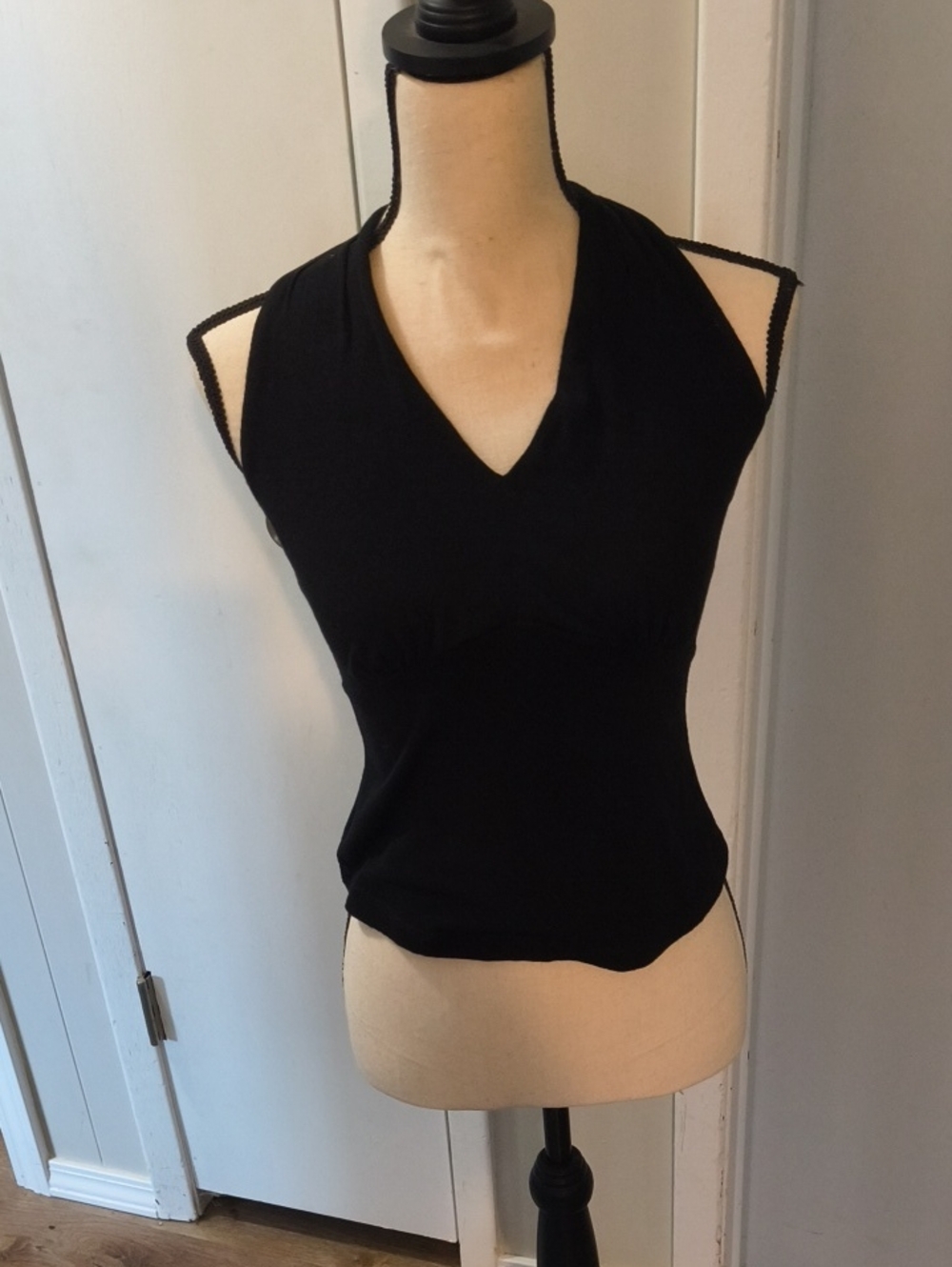 Black V-Neck Halter Top
